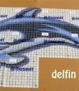 HD glass mosaic tiles Delfin mini