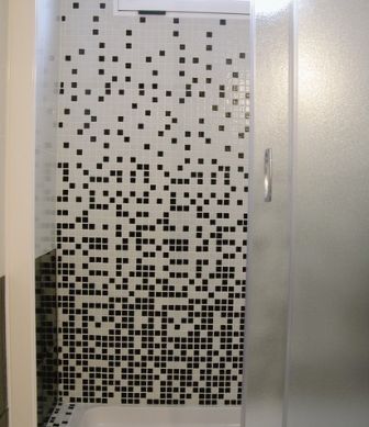 Wall mosaic tiles Degradado bicolor negro mini
