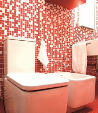 Wall mosaic tiles Degradado bicolor rojo mini